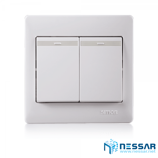 Simon Series 50 51012BTY | Module công tắc đơn vuông, 2 chiều có dải phản quang