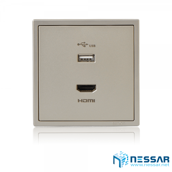 Simon Series i7 700494 | Module Ổ cắm USB và HDMI mặt vuông