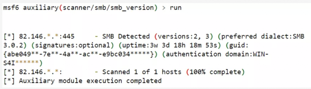 Figure 4: MSF’s export of OS information via SMB